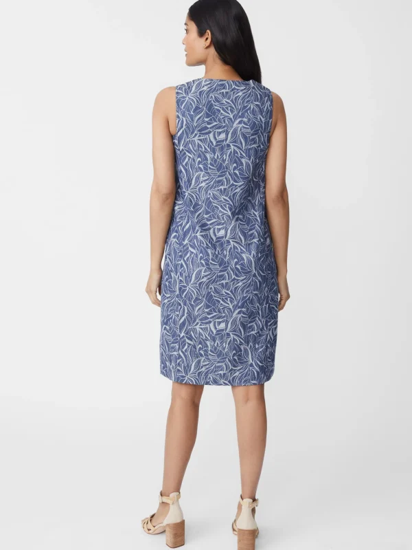 Cheap J. McLaughlin Charlee Dress In Leaf Lover Jacquard Denim