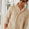 Shop J. McLaughlin Christos Classic Fit Linen Shirt Khaki