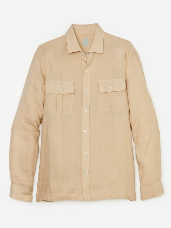 Shop J. McLaughlin Christos Classic Fit Linen Shirt Khaki