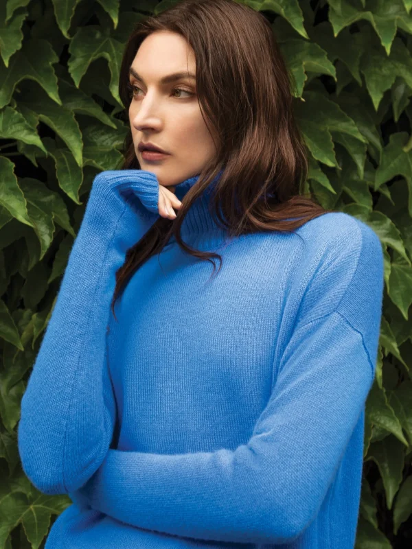 Online J. McLaughlin Clara Cashmere Turtleneck JMC Blue