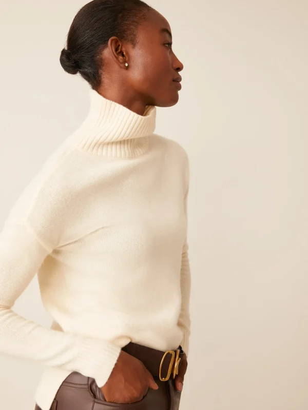 Cheap J. McLaughlin Clara Cashmere Turtleneck Ivory