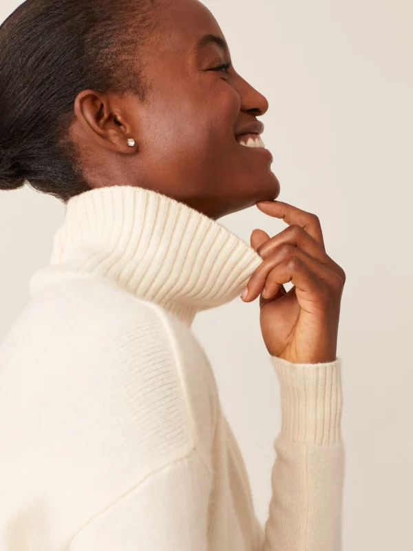 Cheap J. McLaughlin Clara Cashmere Turtleneck Ivory