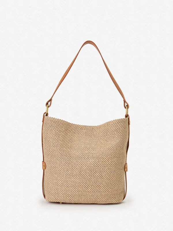 Discount J. McLaughlin Cleo Woven Tote Natural/Brown