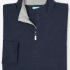 Cheap J. McLaughlin Clermont Cotton 1/4 Zip Heather Navy