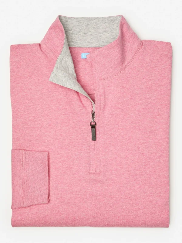 Best Sale J. McLaughlin Clermont Cotton 1/4 Zip Heather Pink