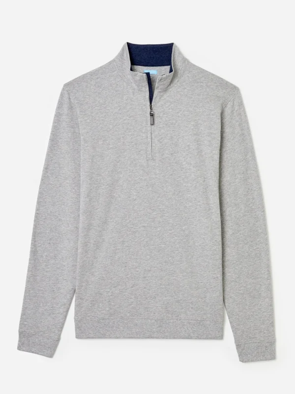 Shop J. McLaughlin Clermont Cotton 1/4 Zip Heather Grey