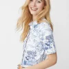 Outlet J. McLaughlin Cornelia Shirt In Chinoiserie Toile Off White/Denim Blue