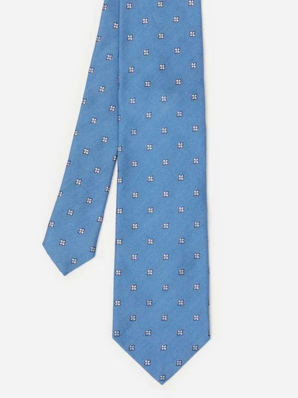 Discount J. McLaughlin Cotton Silk Tie In Micro Hydrangea Chambray