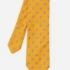 Shop J. McLaughlin Cotton Silk Tie In Micro Hydrangea Yellow