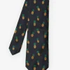 Best J. McLaughlin Cotton Silk Tie In Pineapple Navy