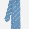 Cheap J. McLaughlin Cotton Silk Tie In Regimental Stripe Chambray