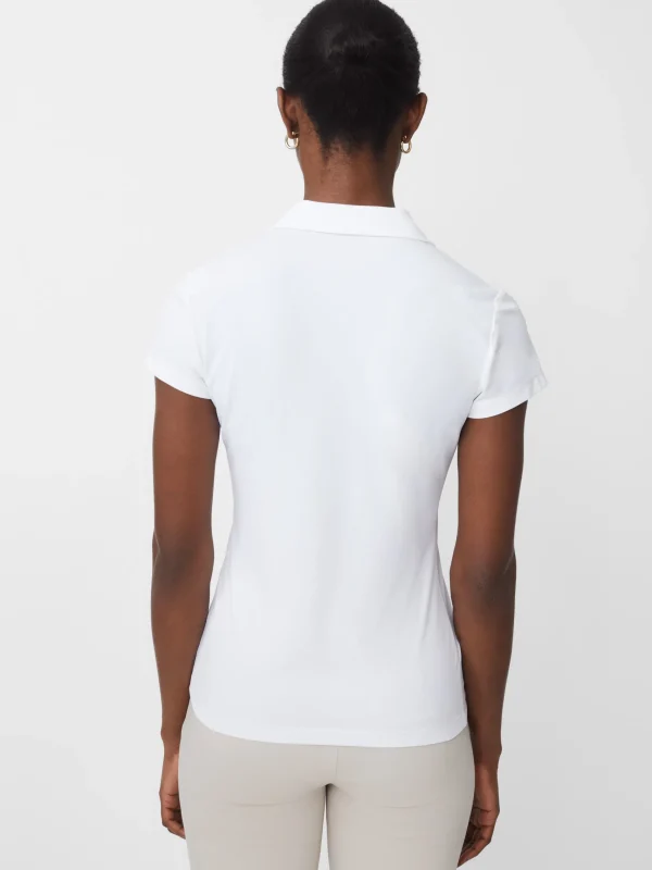 Hot J. McLaughlin Court Cap Sleeve Pique Polo White