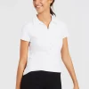 Outlet J. McLaughlin Court Cap Sleeve Polo White