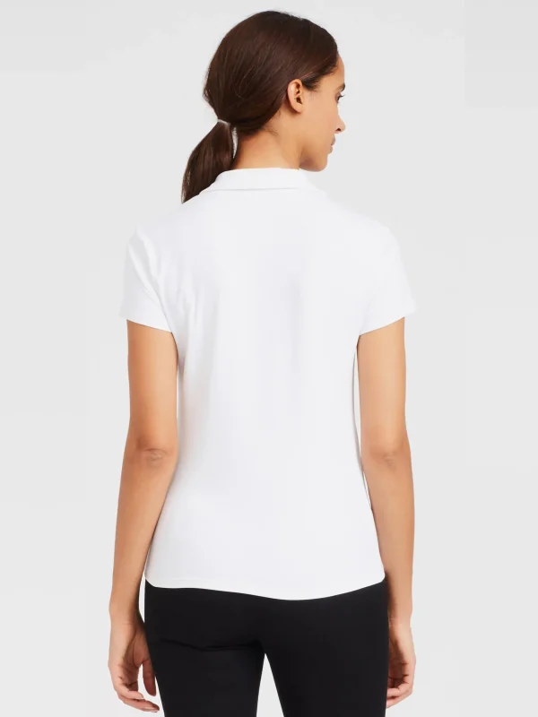 Outlet J. McLaughlin Court Cap Sleeve Polo White