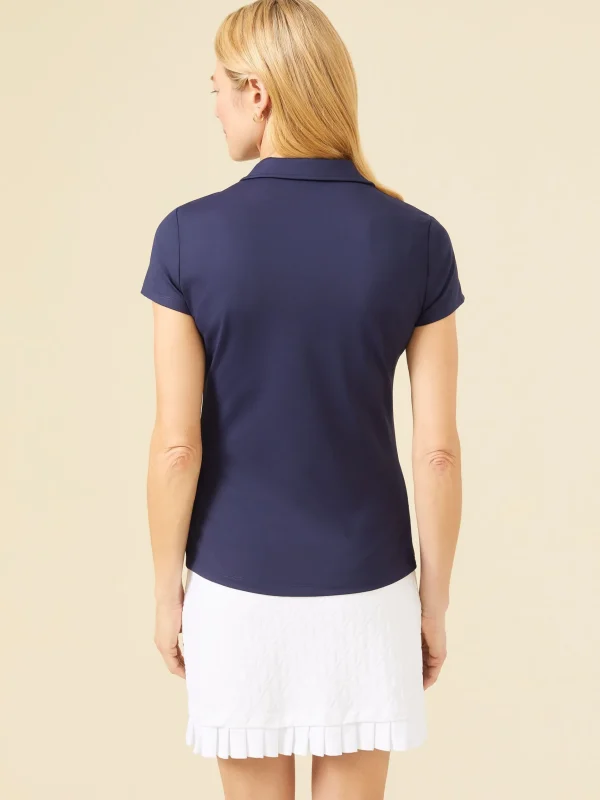 Best J. McLaughlin Court Cap Sleeve Polo Winter Navy