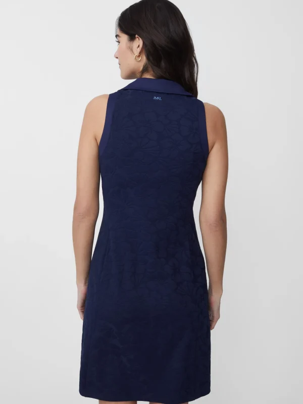 Fashion J. McLaughlin Daffy Dress In Beach Blossom Jacquard Navy