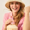 Discount J. McLaughlin Delia Straw Bucket Hat Neutral