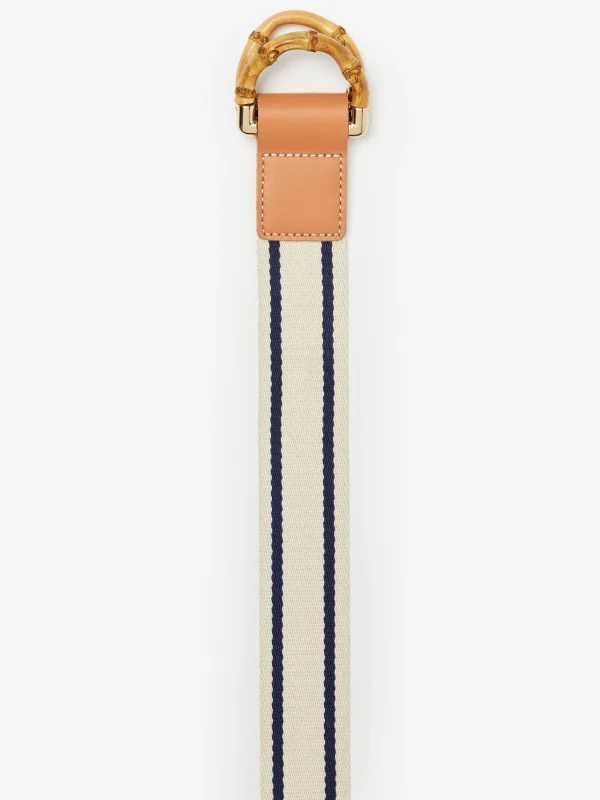 Best J. McLaughlin Dockside Belt In Stripe Off White/Navy