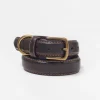 Shop J. McLaughlin Dome Leather Belt DarkBrown