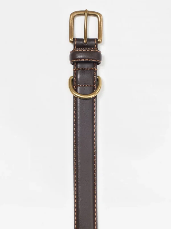 Shop J. McLaughlin Dome Leather Belt DarkBrown