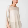 Shop J. McLaughlin Doris Cashmere Poncho Oatmeal/Aqua