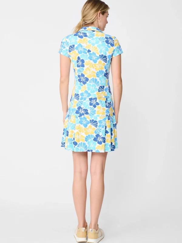 Cheap J. McLaughlin Dorte Dress In Beach Blossom White/Navy/Yellow