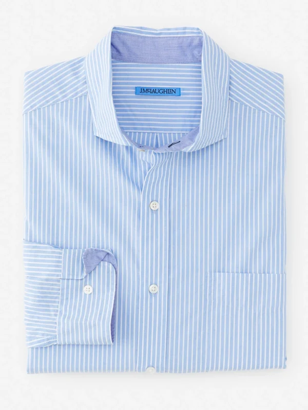 Hot J. McLaughlin Drummond Classic Fit Shirt In Stripe Blue/White