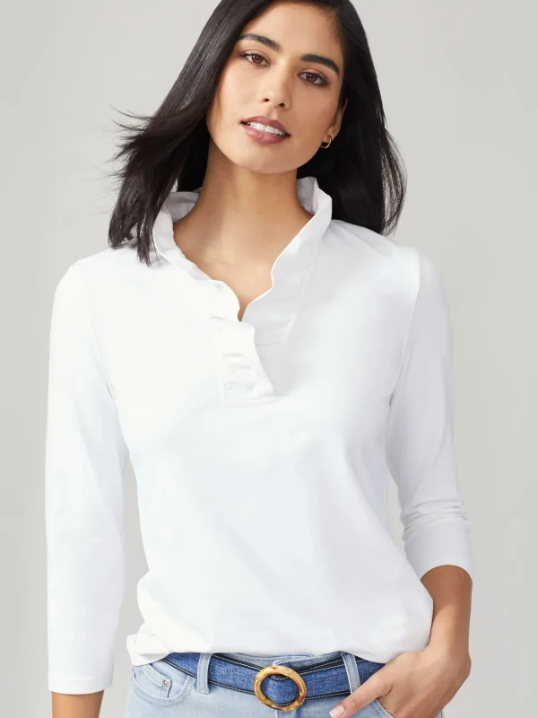 Best Sale J. McLaughlin Durham Ruffle Top white