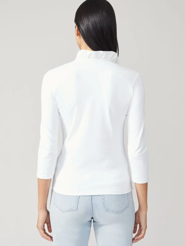 Best Sale J. McLaughlin Durham Ruffle Top white