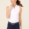 Store J. McLaughlin Durham Sleeveless Ruffle Top White