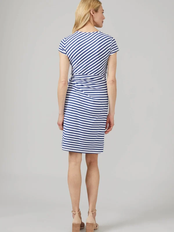 New J. McLaughlin Elora Dress In Bangle Stripe White/Light Navy