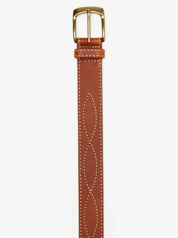 Flash Sale J. McLaughlin Embroidered Leather Belt Brown