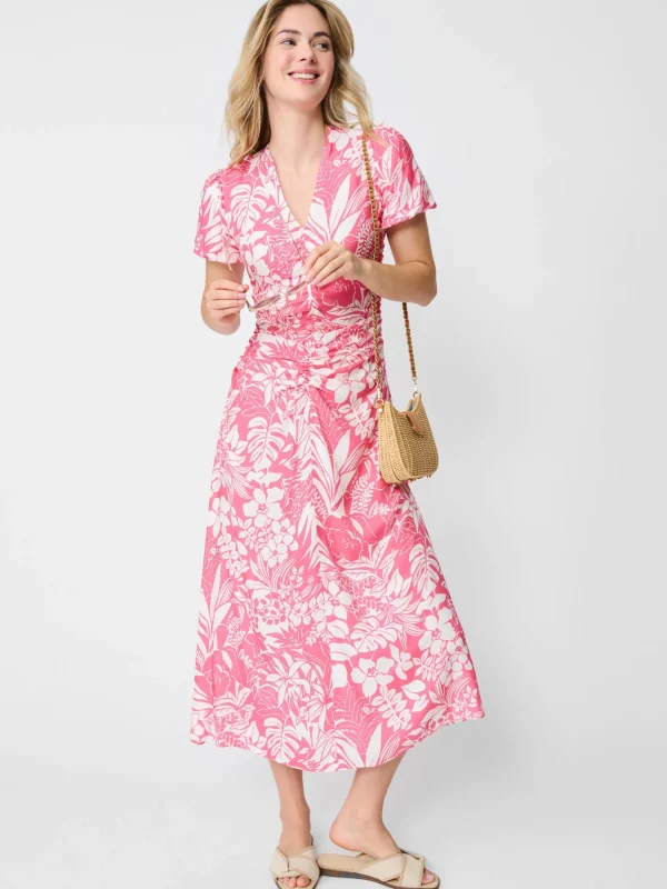 Outlet J. McLaughlin Fernanda Dress In Bay Isle Pink/White