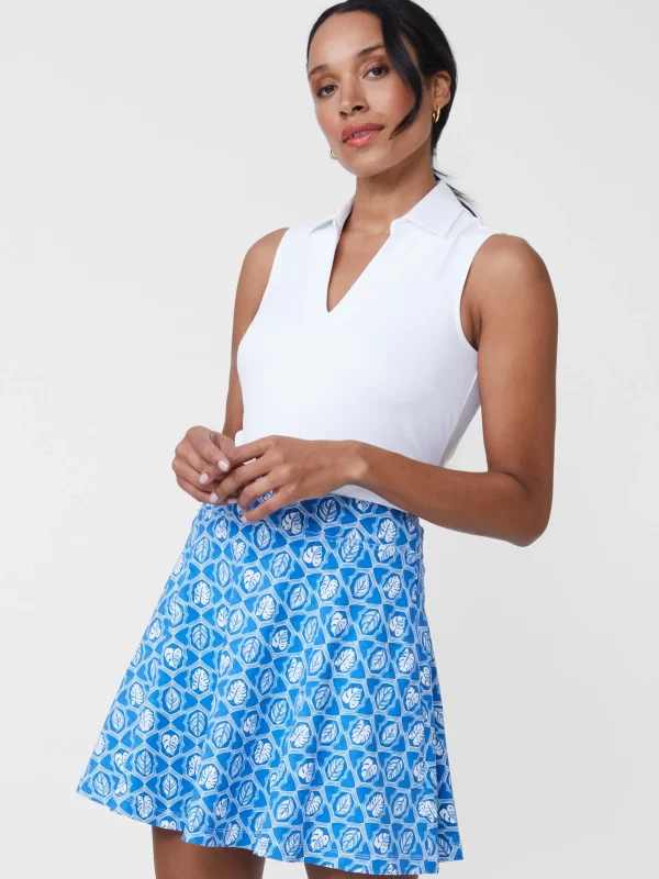 Discount J. McLaughlin Fernwood Skort In Lahara Leaves Blue/White