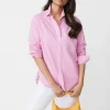 Store J. McLaughlin Finn Shirt In Micro Gingham Euro Fuchsia/White