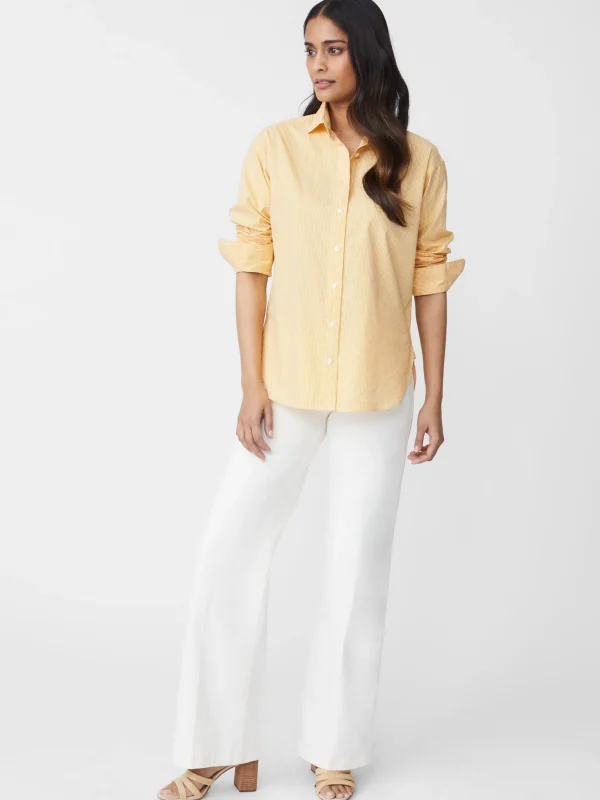 Store J. McLaughlin Finn Shirt In Micro Gingham Golden/White