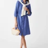 Store J. McLaughlin Flor Linen Dress Denim