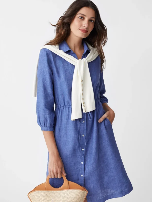 Store J. McLaughlin Flor Linen Dress Denim