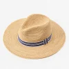 Fashion J. McLaughlin Freida Raffia Hat Natural/Navy