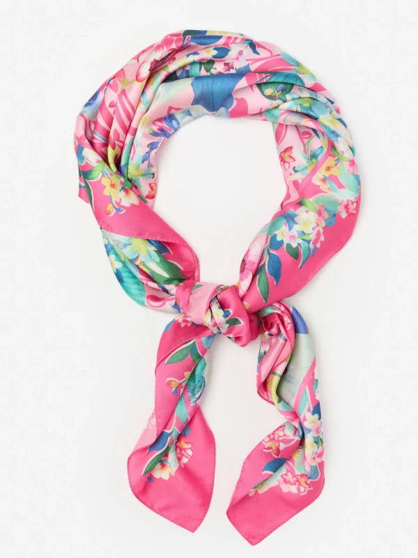 Cheap J. McLaughlin Gemma Scarf In Floral Reef Border Pink/Multi