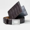 Flash Sale J. McLaughlin Genuine Crocodile Belt Cigar