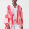 Flash Sale J. McLaughlin Giulietta Wrap In Block Stripe Pale Rose/Coral