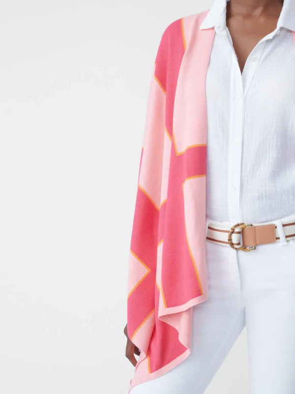 Flash Sale J. McLaughlin Giulietta Wrap In Block Stripe Pale Rose/Coral