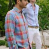 Discount J. McLaughlin Gramercy Classic Fit Linen Shirt In Plaid Red/Blue/Green