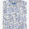 Hot J. McLaughlin Gramercy Classic Fit Linen Shirt In Indigo Flora Off White/Navy