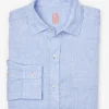 Cheap J. McLaughlin Gramercy Classic Fit Linen Shirt Light Denim Blue