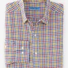 Online J. McLaughlin Gramercy Classic Fit Linen Shirt In Gingham Blue/Red/Yellow