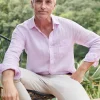 Best J. McLaughlin Gramercy Classic Fit Linen Shirt Light Pink