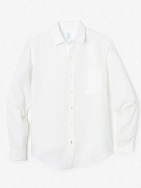 Outlet J. McLaughlin Gramercy Classic Fit Linen Shirt white