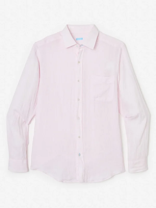 Best J. McLaughlin Gramercy Classic Fit Linen Shirt Light Pink